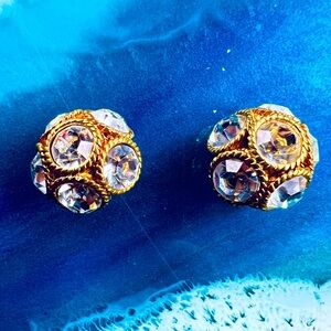 Vintage Gold and Silver Rhinestone Clip On Earrings PLEASE OFFER